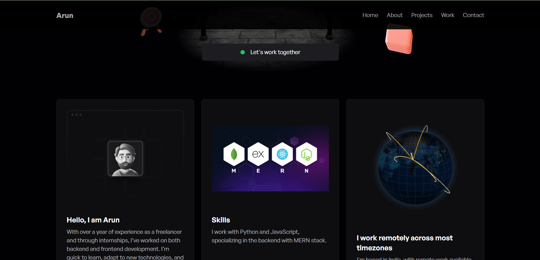 Arun Rawat Portfolio Screenshot