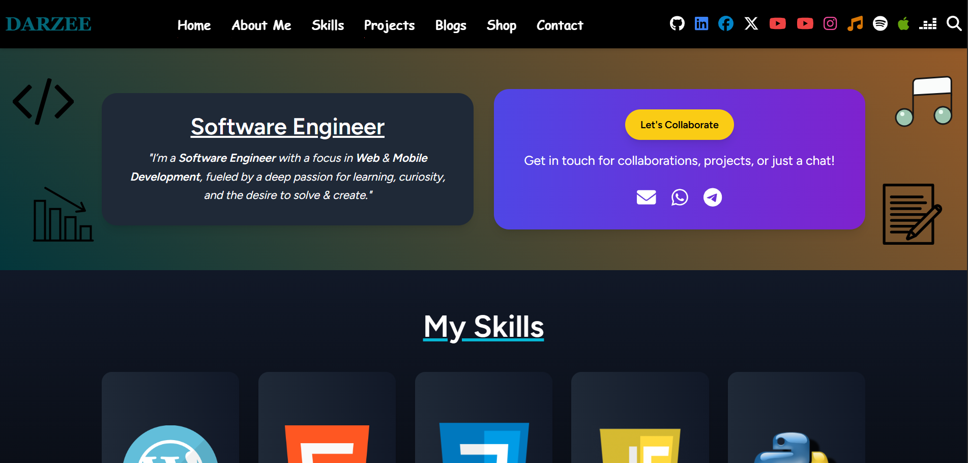 I Am Darzee Landing Page Screenshot